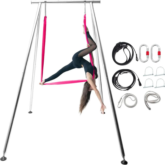 9.6 FT Adjustable Height Yoga Swing Stand & Hammock