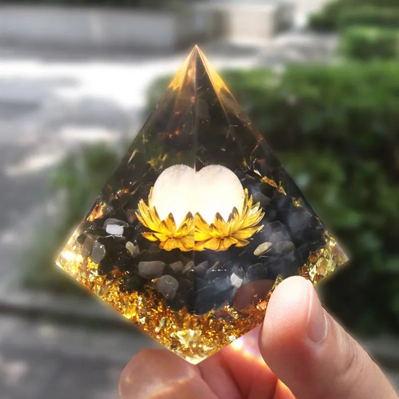 Natural Crystal Orgonite Pyramids