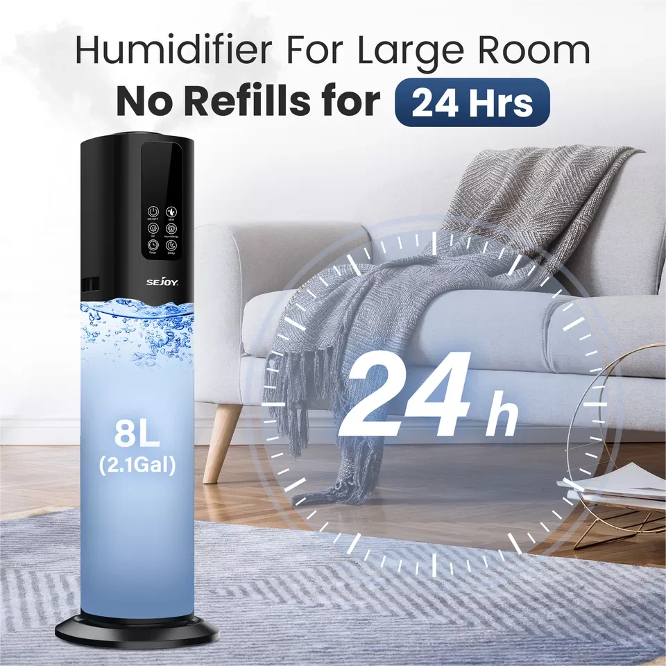 9L/2.4Gal Cool Mist Ultrasonic Humidifier Oil Diffuser