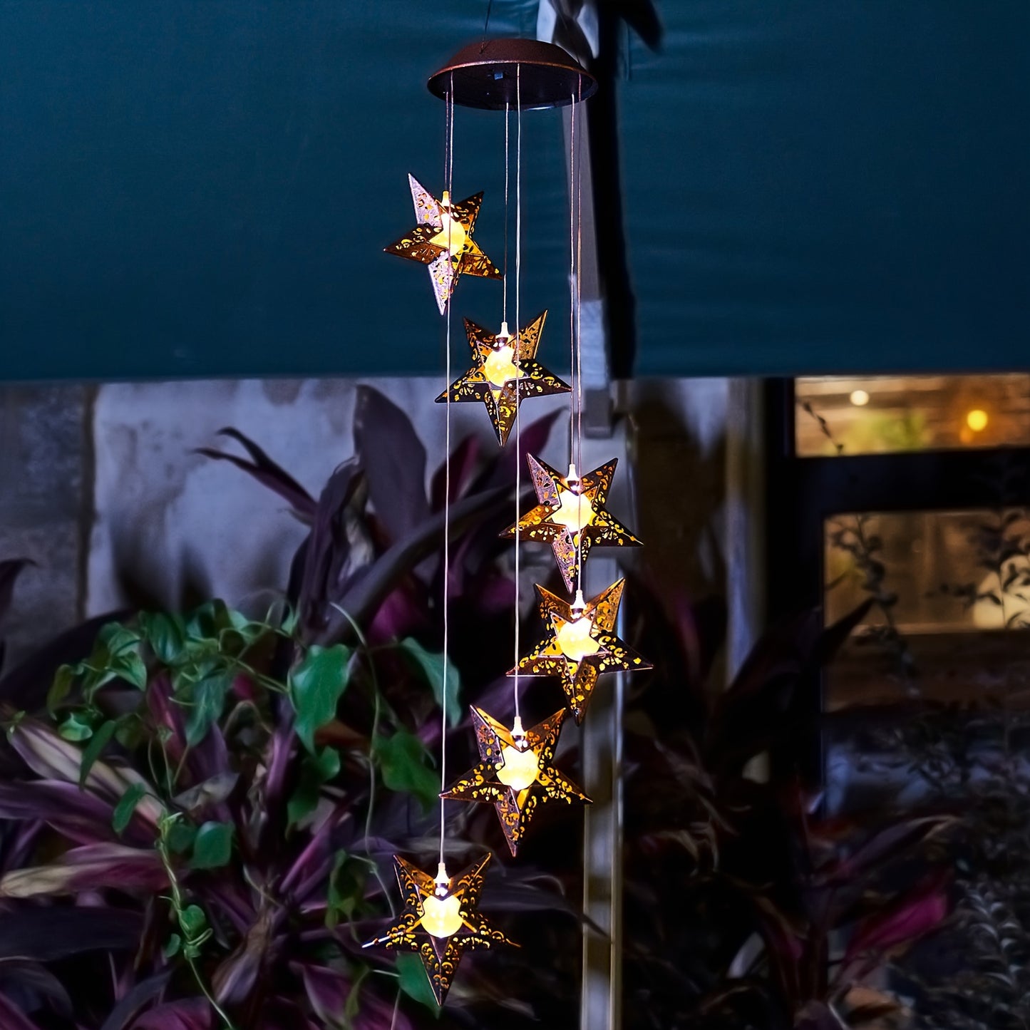 Solar Powered Star Wind Chimes