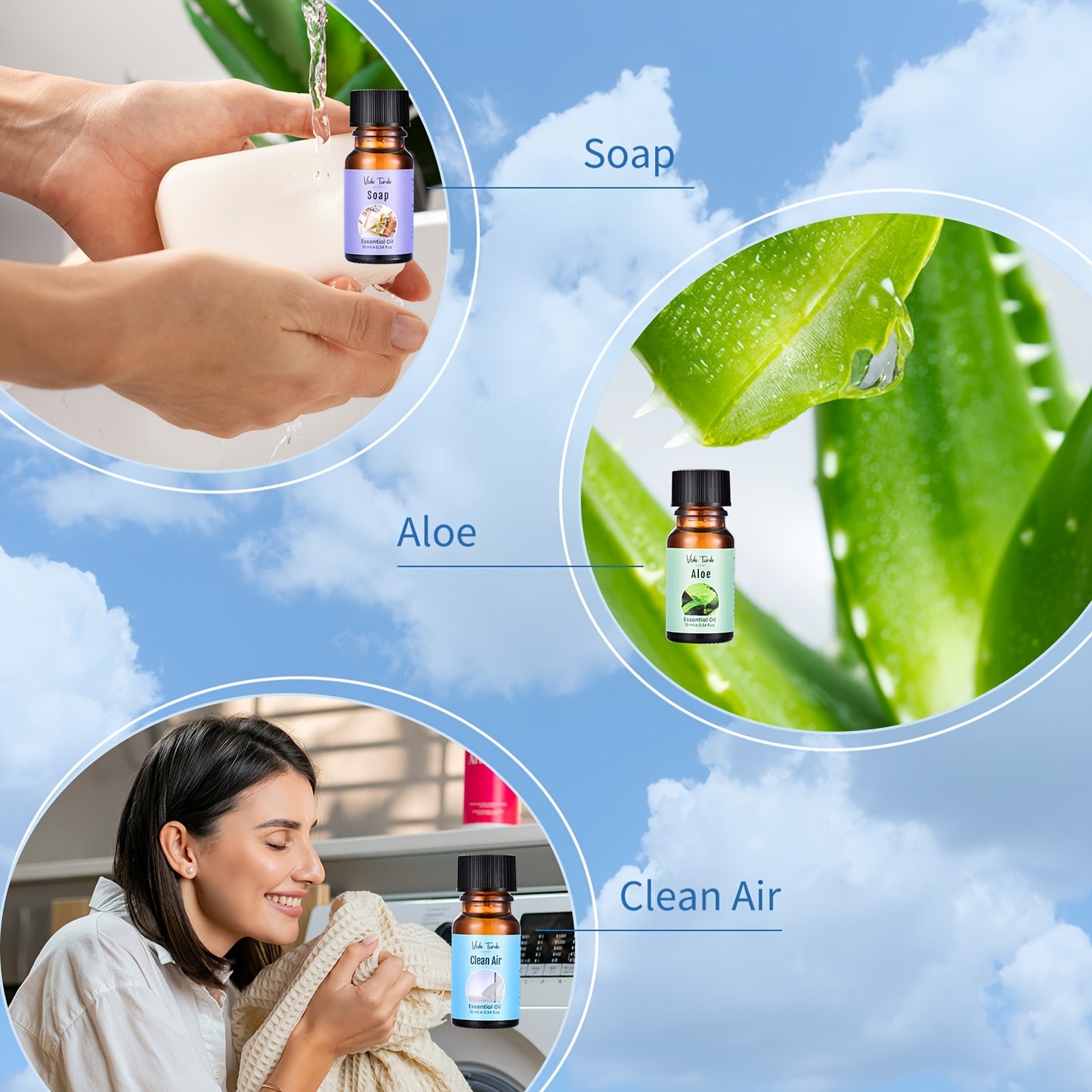 6pcs Clean Series Scent Essential Oils Set