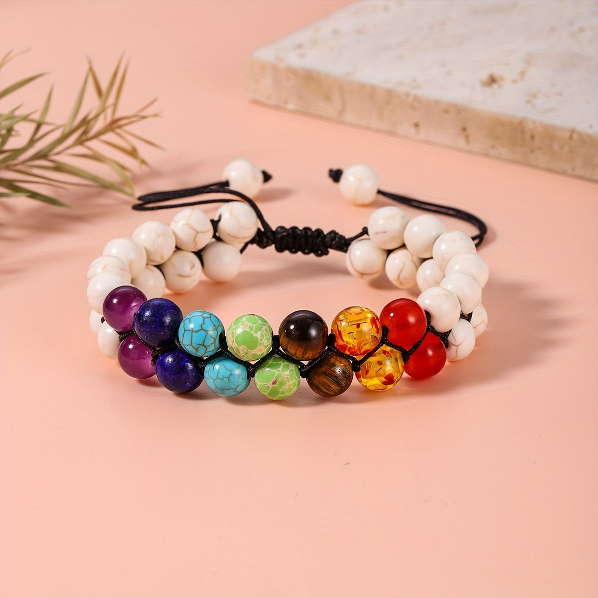 6pcs Double Row Bead Chakra Bracelets