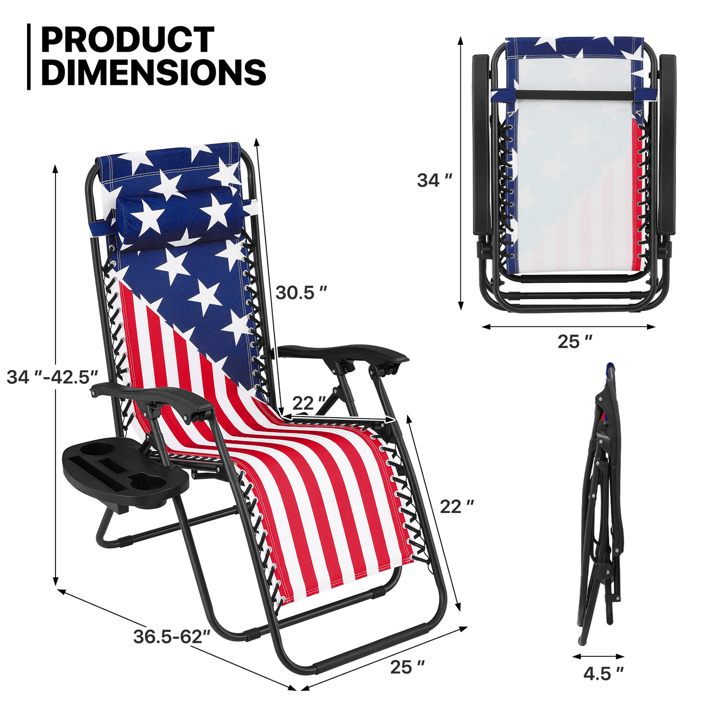 Patriotic Zero Gravity Chair - Great For Reiki