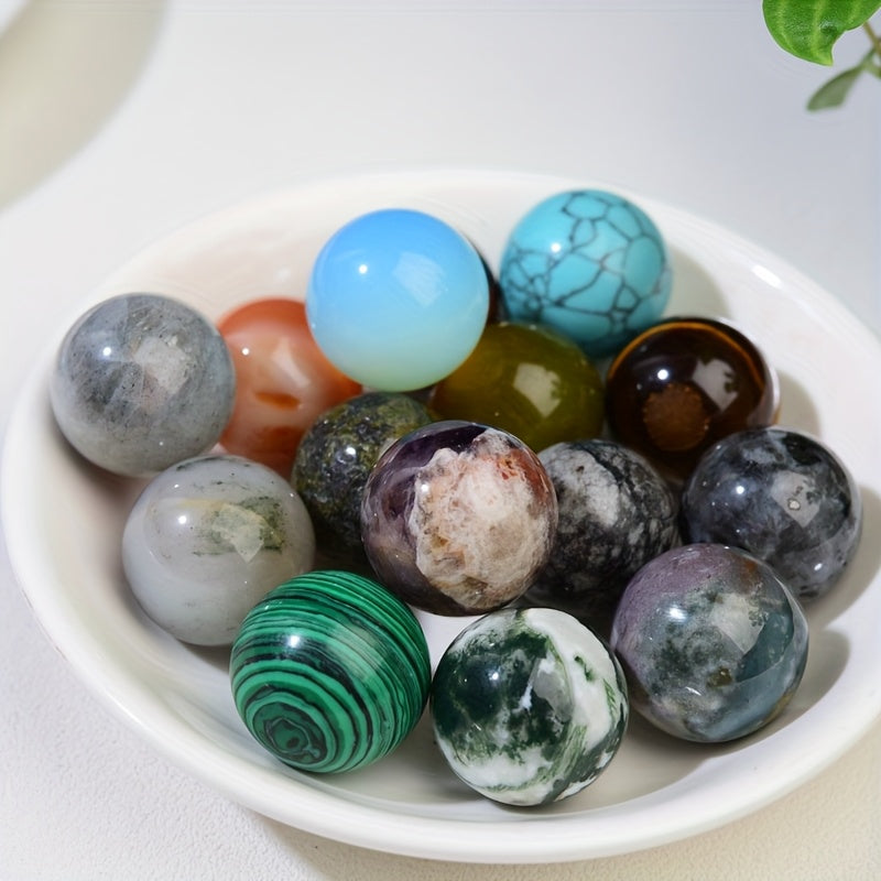 34pcs 20mm Spherical Natural Crystals