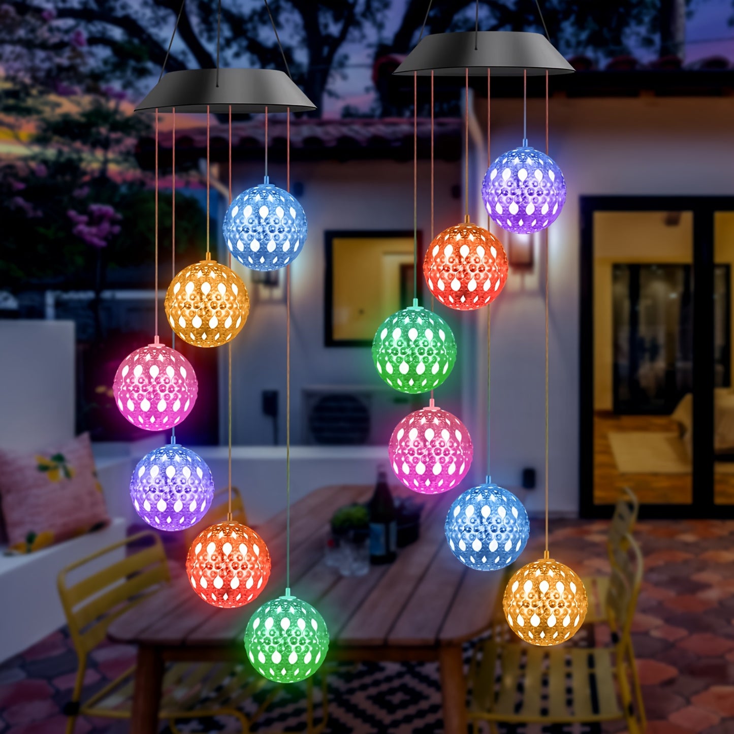 2pcs Solar Ball Wind Chime