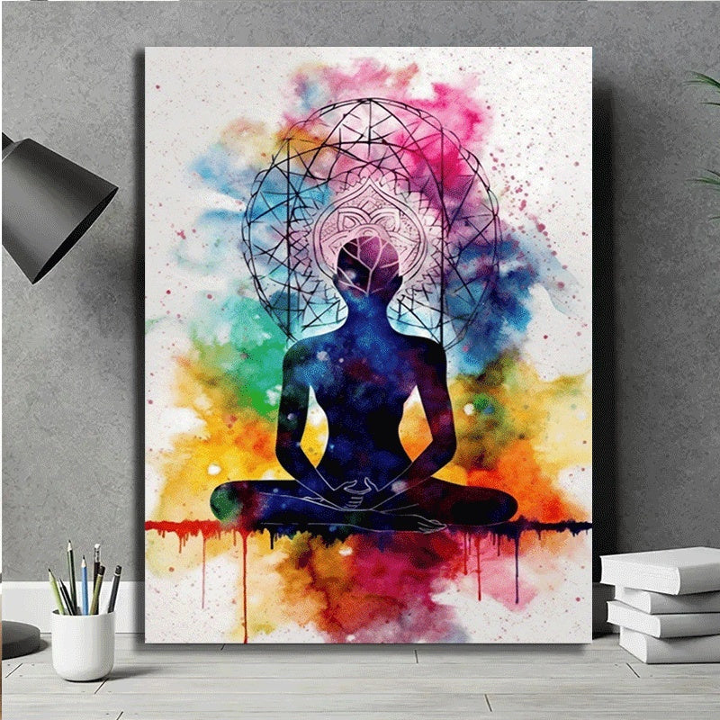 Canvas Chakra Yoga Meditation Poster Print Wall Art