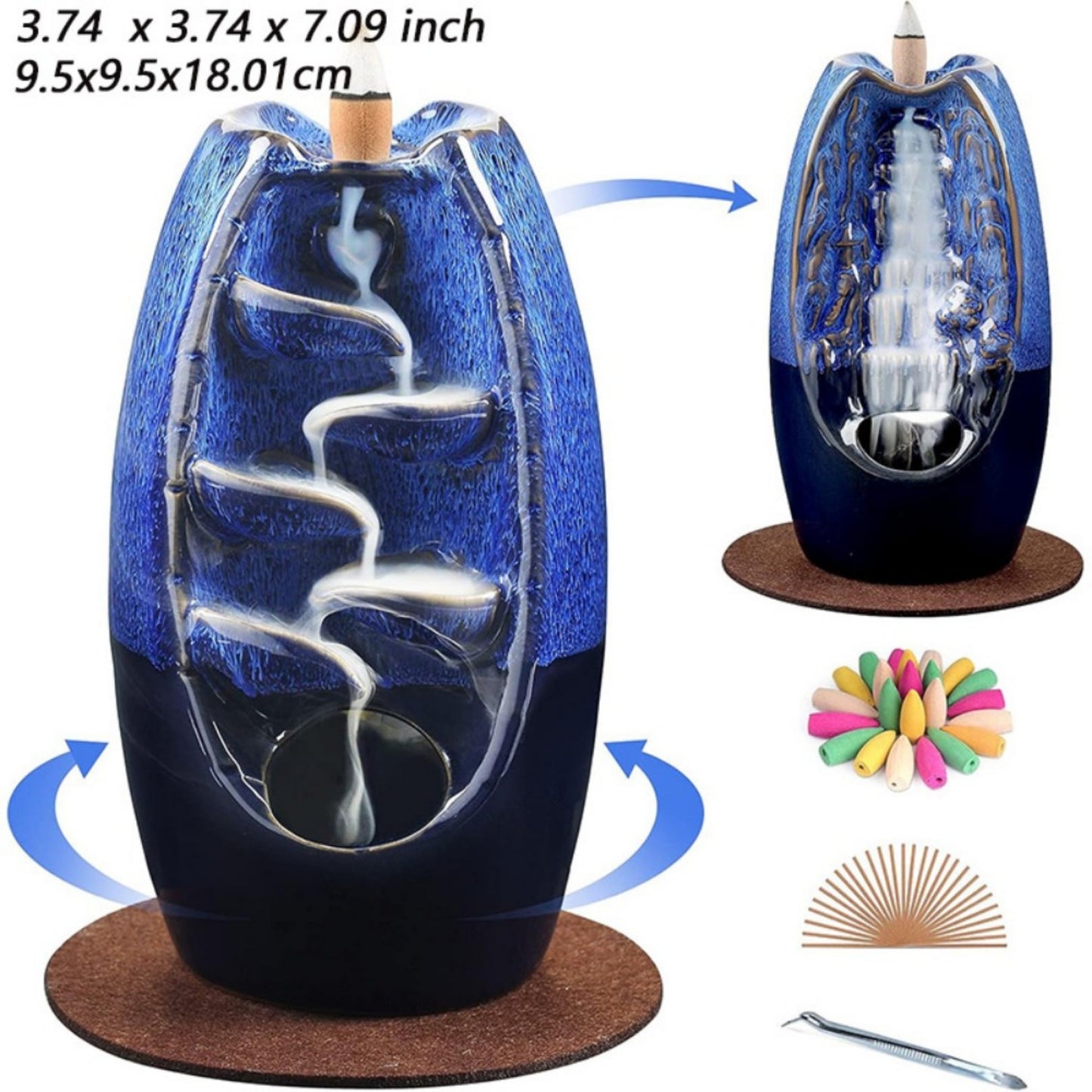 Waterfall Ceramic Incense Burner