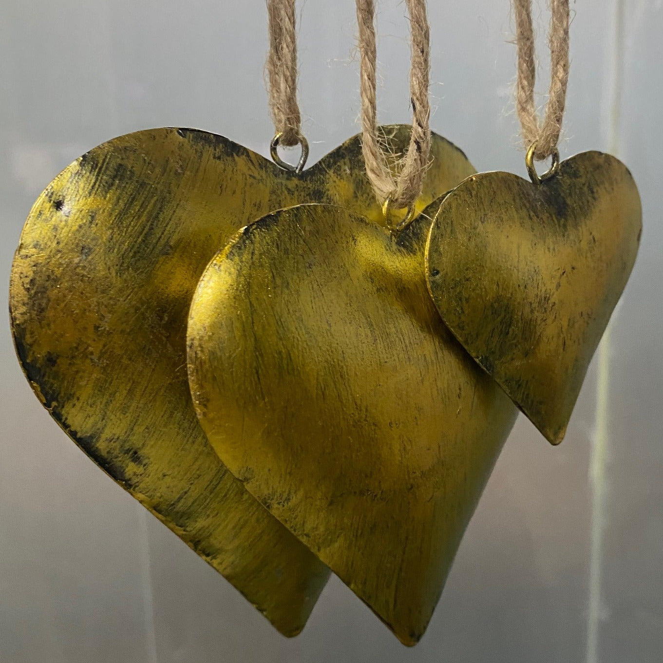 3pcs Rustic Metal Heart-Shaped Wind Chimes