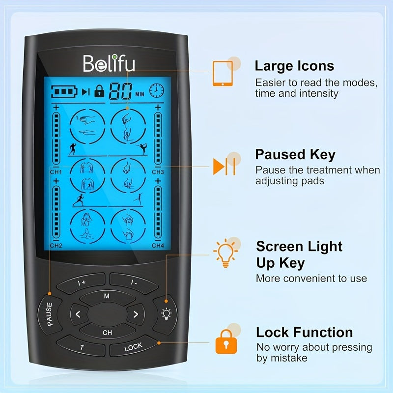 Four-Channel Low-Frequency TENS EMS Physical Therapy Device