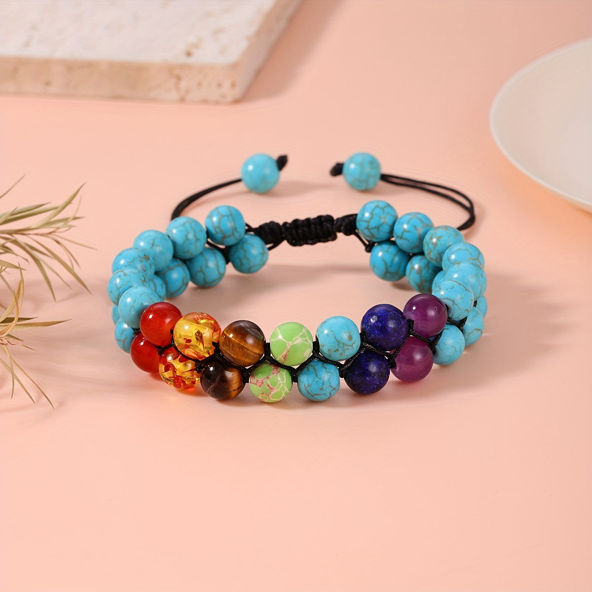 6pcs Double Row Bead Chakra Bracelets