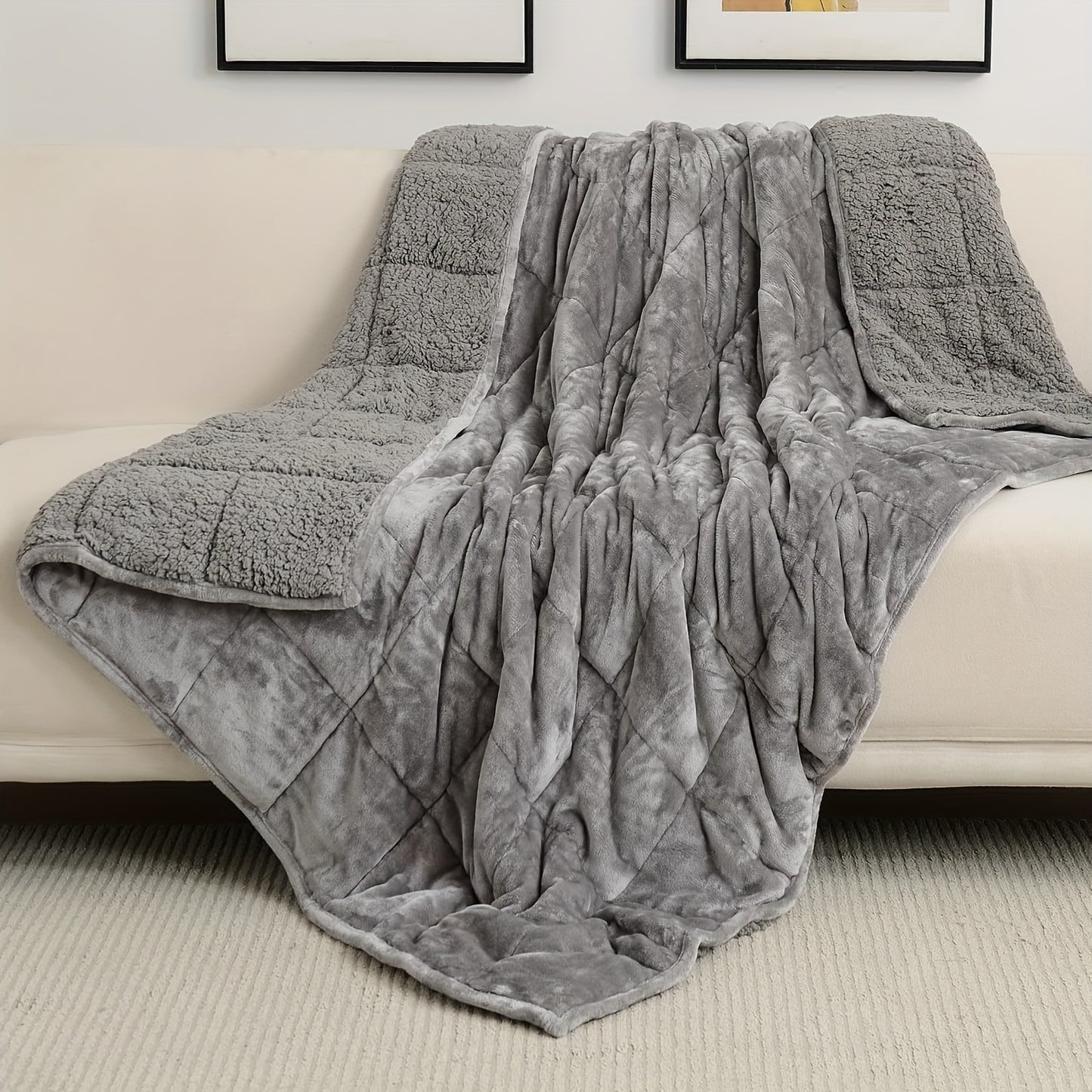 Cozy Shearling Weighted Anxiety Blanket - Multiple Colors/Sizes