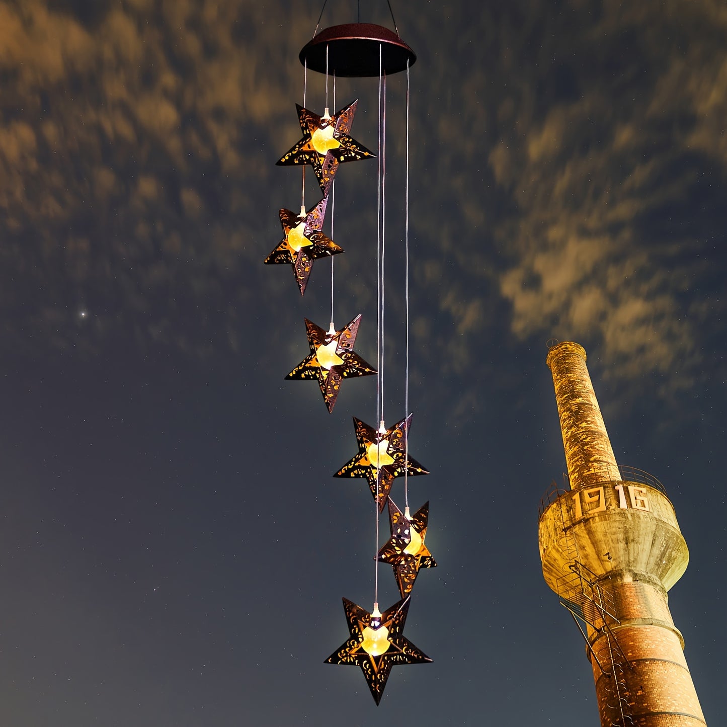 Solar Powered Star Wind Chimes