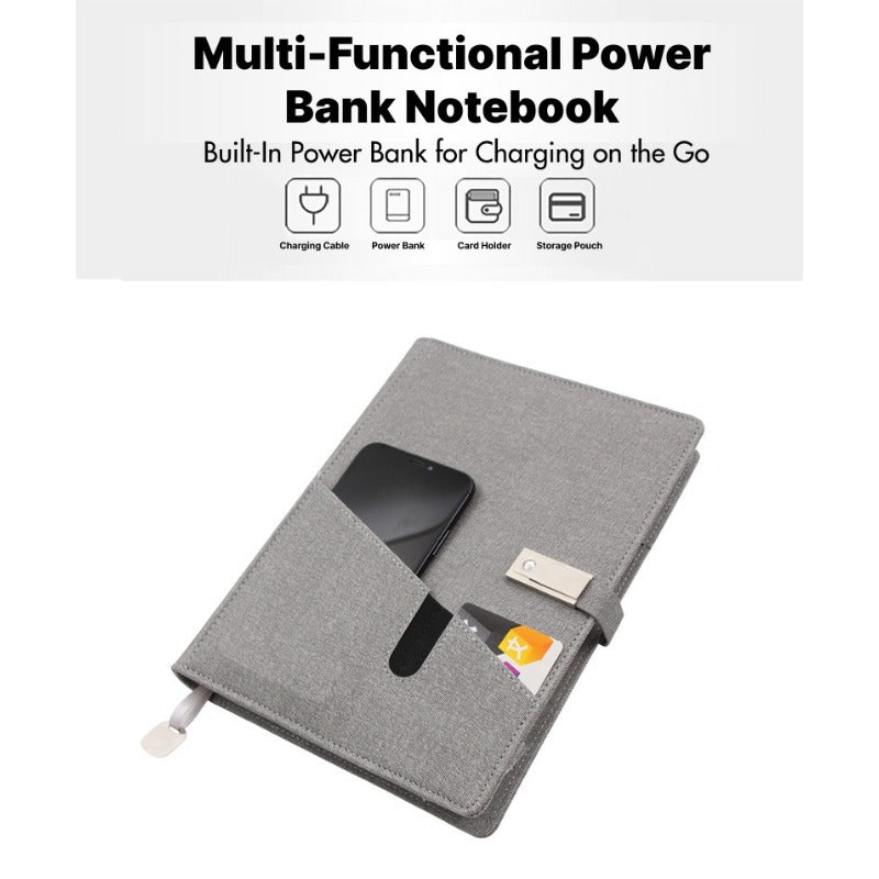 Premium Faux Leather Journal w/ Power Bank