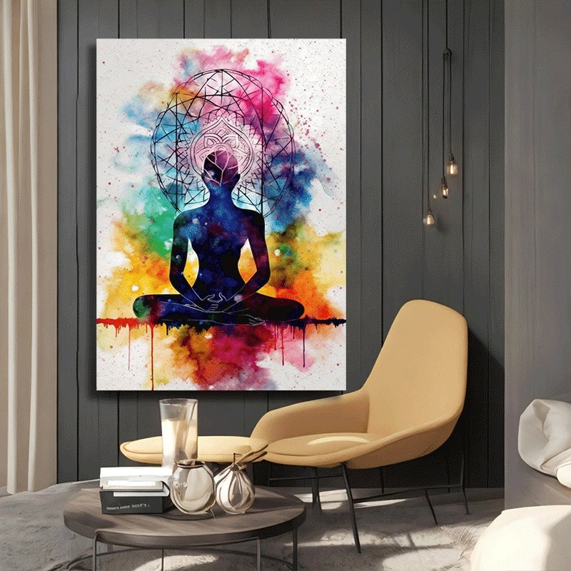 Canvas Chakra Yoga Meditation Poster Print Wall Art