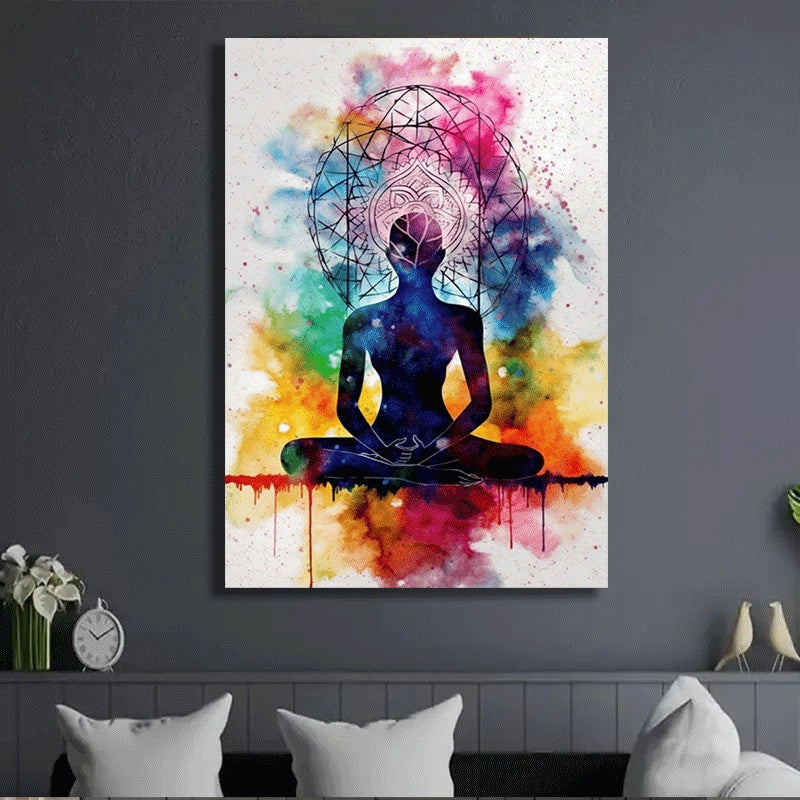 Canvas Chakra Yoga Meditation Poster Print Wall Art